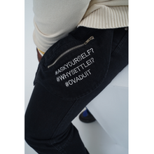Load image into Gallery viewer, Black Customized Patchwork Denim

